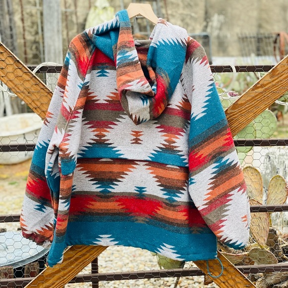 Aztec Rust Pullover Hoodie Plus Size - Picture 4 of 5